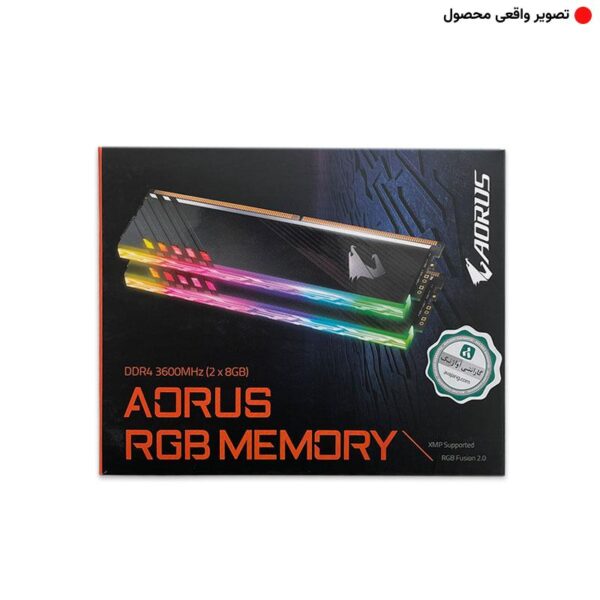 پک 16 گیگ رم GIGABYTE AORUS RGB 16GB (8GBx2) 3600Mhz DDR4 Stock