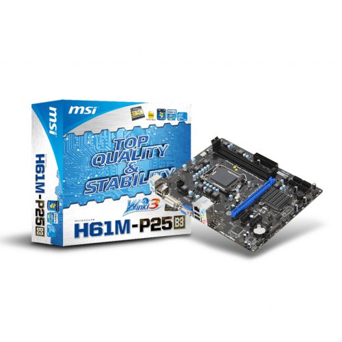 مادربرد ام‌اس‌آی MSI H61M-P25 +پردازنده Intel Pentium G620