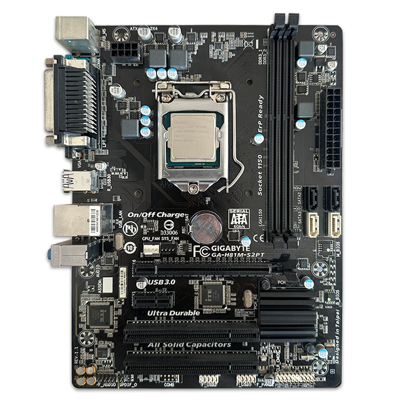 700710 باندل مادربرد GIGABYTE GA-H81M-S2PT + Core i3 4160 استوک - Image 1