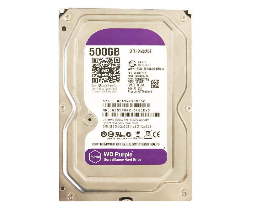 هارد دیسک 500 گیگ بنفش وسترن دیجیتال Western Digital 500GB WD05PURX Purple Stock 1 هارد بنفش 500