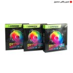 کیت 3 عددی فن کیس گرین Green HURACAN FAN GFK120M-ARGB