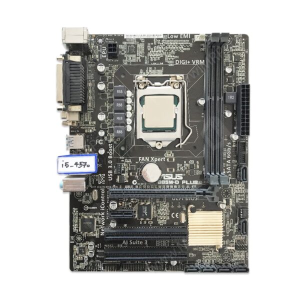 باندل مادربرد ایسوس ASUS B85M-D Plus + Intel Core i5 4570 Stock