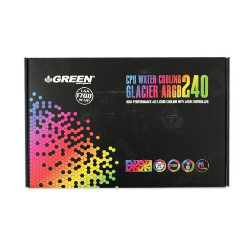 خنک کننده مایع پردازنده گرین Green Glacier ARGB 240 Stock