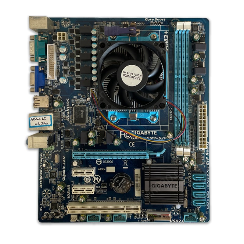 باندل مادربرد GIGABYTE GA-M68MT-S2P +Athlon II X2 240 + Fan AMD استوک