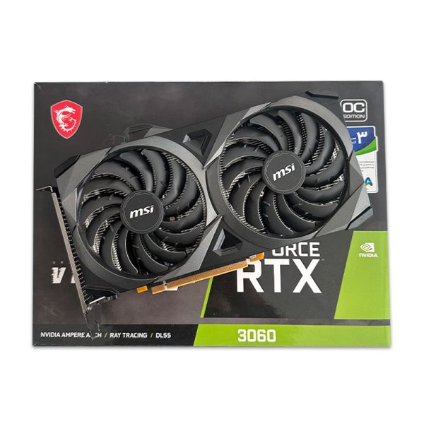 کارت گرافیک ام‌اس‌آی MSI RTX 3060 VENTUS 2X OC 12G GDDR6 استوک در حد نو