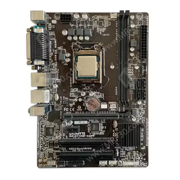 باندل مادربرد گیگابایت Gigabyte H110M-S2PH و پردازنده Intel Core i3 6100 استوک