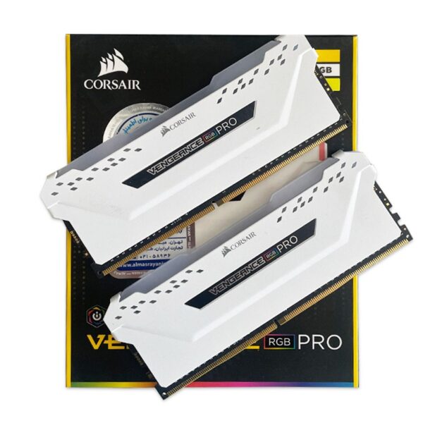 پک رم کورسیر Corsair Vengeance PRO RGB White 16GB (8GBx2) DDR4 3200Mhz