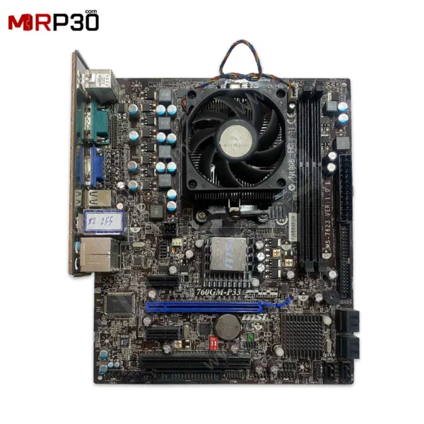 باندل مادربرد MSI 760GM-P33 + ATHLON II X2 255 + Fan AMD استوک