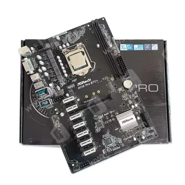باندل مادربرد Asrock H110 PRO BTC PLUS + Intel Pentium G3900 استوک