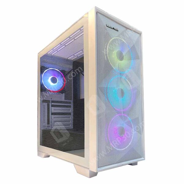 قاب کیس کامپیوتر MasterTech Hunter X Gaming White استوک