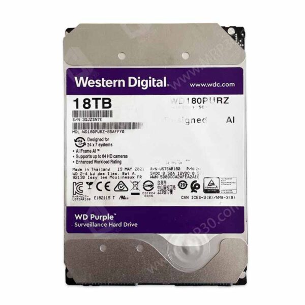 هارد اینترنال 18 ترا بنفش WD Purple 18TB WD180PURZ استوک