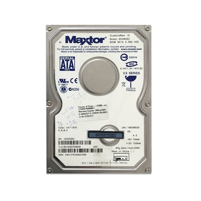 Maxtor DiamondMax 80GB -min (1) هارد اینترنال 80 گیگ Maxtor DiamondMax 80GB استوک - Image 1