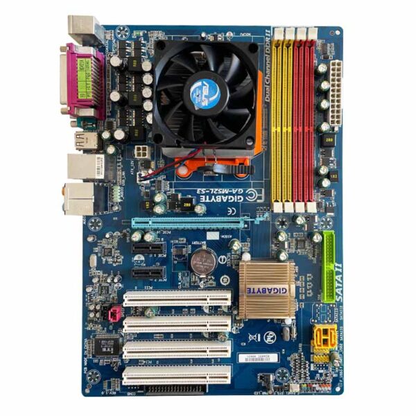 باندل مادربرد گیگابایت Gigabyte GA-M52L-S3 + AMD 64 X2 5000 استوک به همراه فن