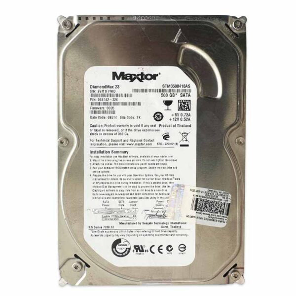 هارد اینترنال 500 گیگ مکستور23 Maxtor 500g DiamondMax استوک