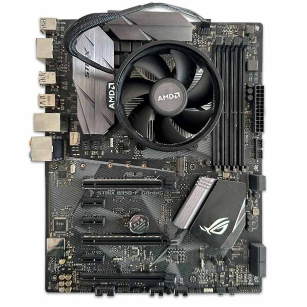 باندل مادربرد ASUS ROG Strix B350 F Gaming + Ryzen 5 1500X استوک به همراه فن