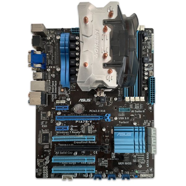 باندل مادربرد ASUS F1A75-V + AMD A8 3870 استوک با فن گرین