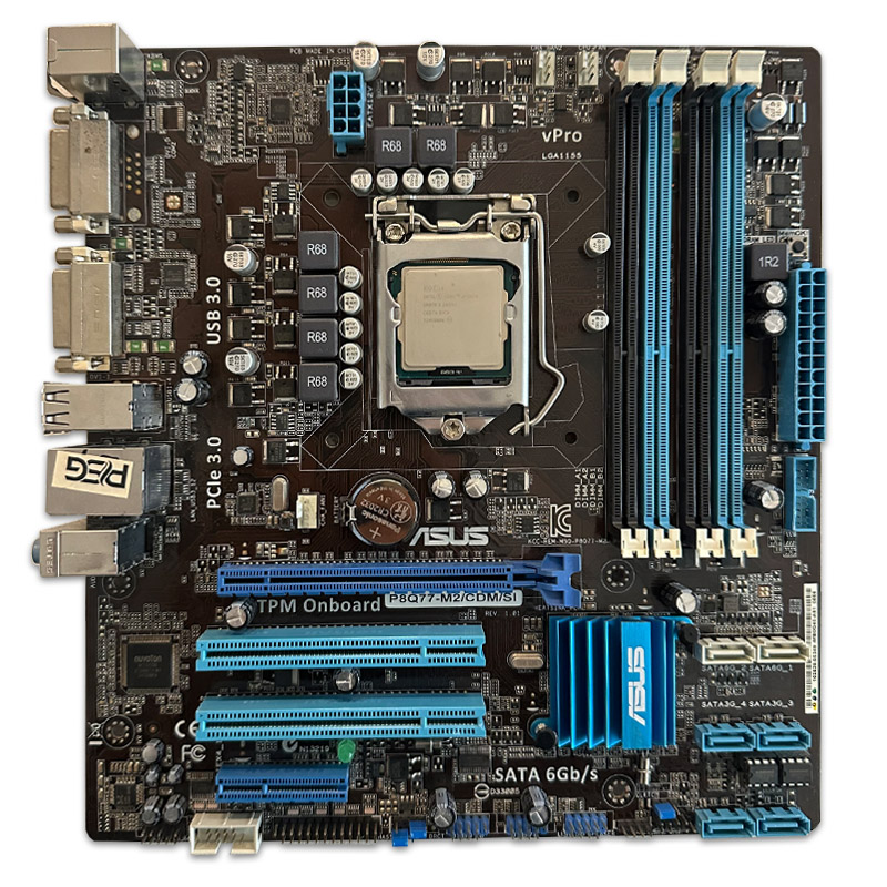 40278-2075 باندل مادربرد ایسوس ASUS P8Q77-M2/CDM/SI + i5 3470 استوک