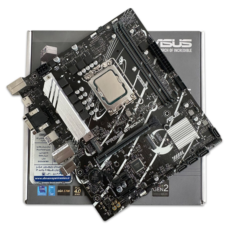 700227-2039 (2) باندل مادربرد Asus B760M K DDR5 + I5 12400f استوک گارانتی تا 1405/12