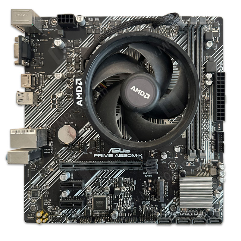 700436 (1) باندل مادربرد Asus Prime A520M-K+ Ryzen 5 Pro 4650G استوک با فن