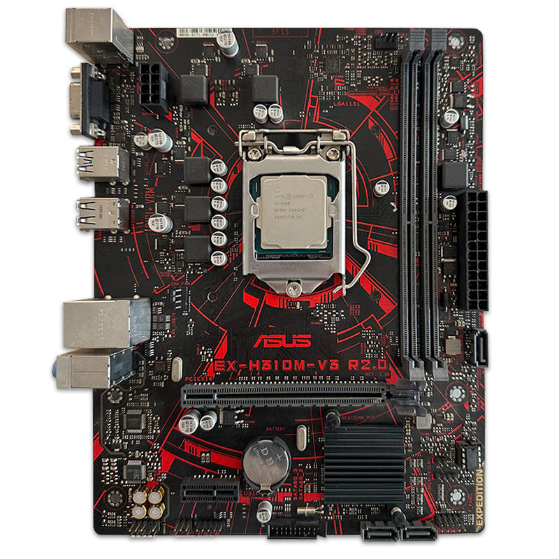 700544 باندل مادربرد ASUS EX H310M V3 R2.0 + Intel Core i3 8100 استوک در حد نو
