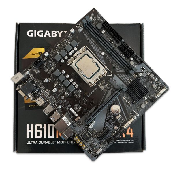 باندل مادربرد Gigabyte H610M H V2 DDR4 + i5 12400F استوک در حد نو گارانتی تا 1405/07