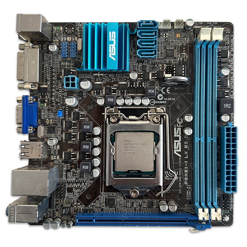 700554 (1) باندل مادربرد ASUS P8H61-I lx R2.0 + Pentium G2020 استوک - Image 1