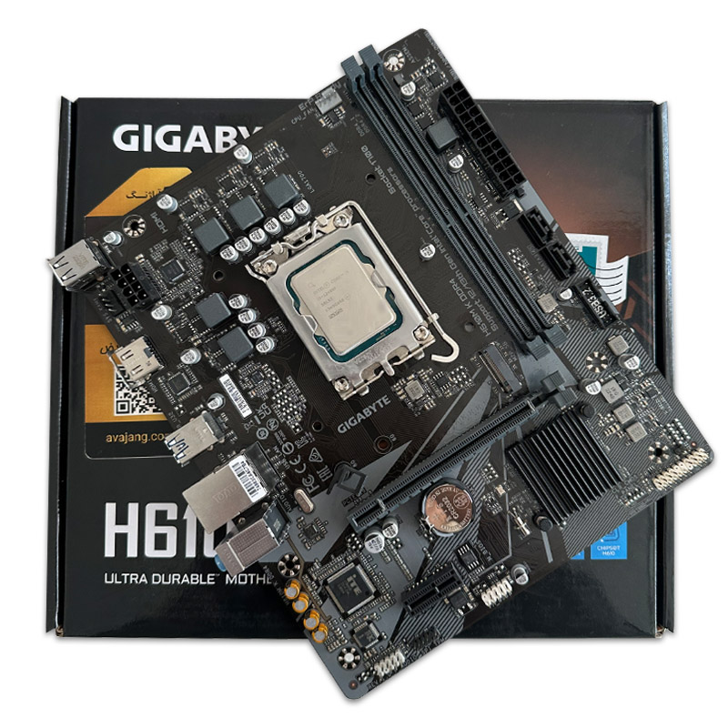 700566-2039 باندل مادربرد Gigabyte H610M K DDR4 + i5 12400F استوک در حد نو گارانتی تا 1405/09