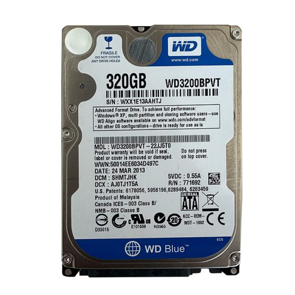 هارد اینترنال 320 گیگ لپ تاپی Western Blue 320GB Laptop استوک