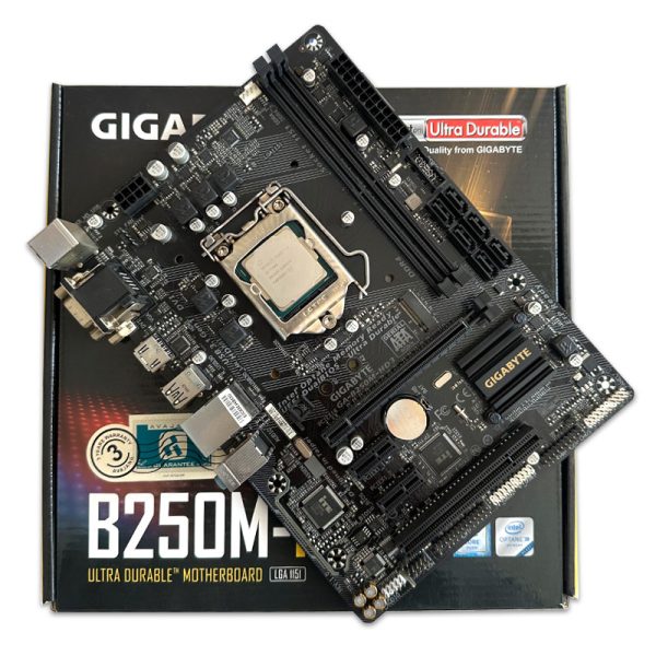 باندل مادربرد GIGABYTE B250M-HD3 + CORE i5 7400 استوک در حد نو