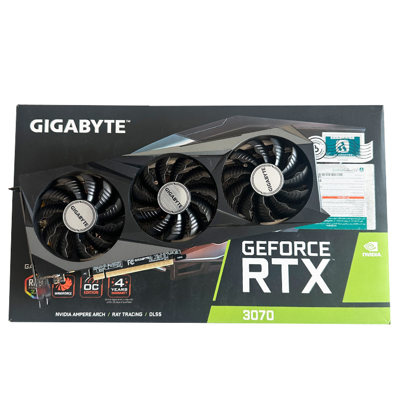 1439 کارت گرافیک Gigabyte RTX 3070 OC 8G GDDR6 استوک در حد نو