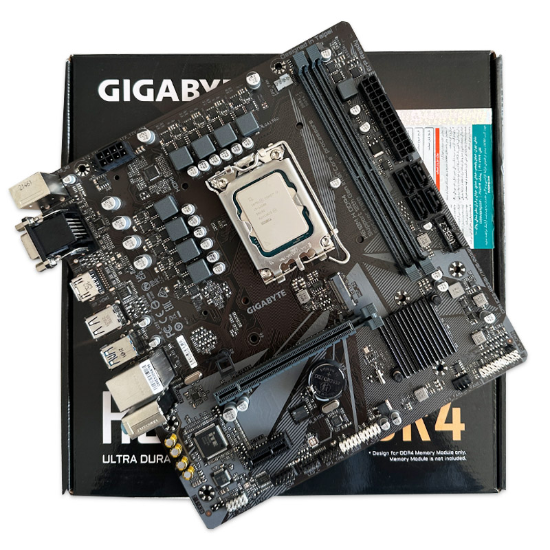 40004-2008 باندل مادربرد Gigabyte H610M-H DDR4 + i3 12100 استوک در حد نو - Image 1