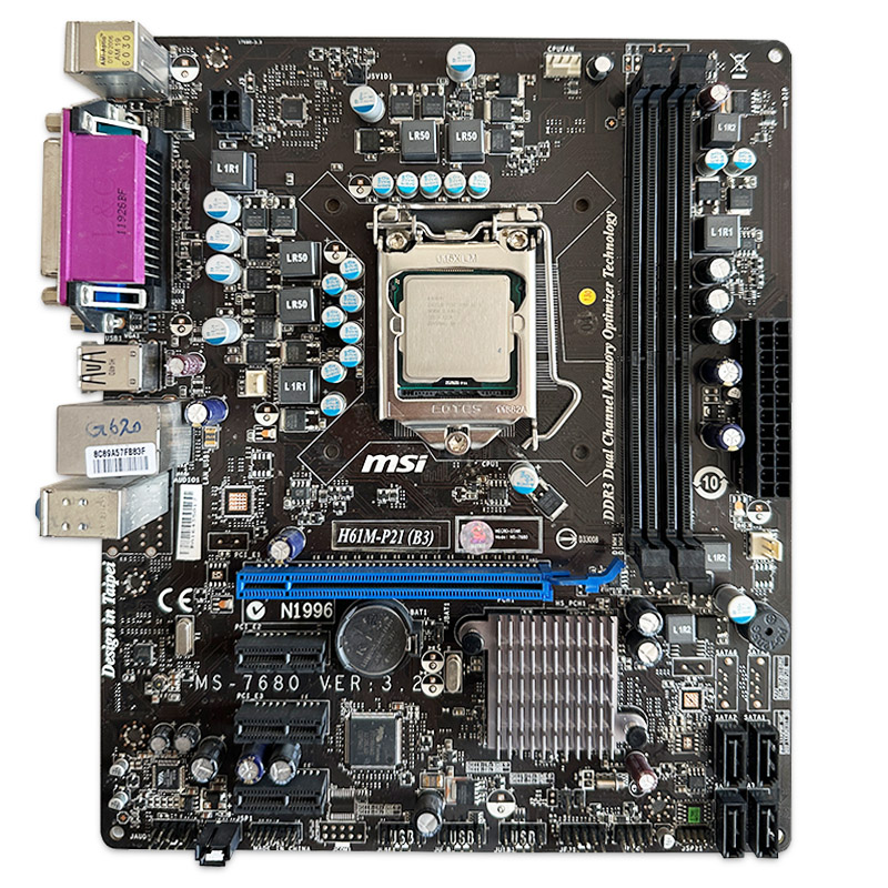 700691 باندل مادربرد MSI H61M-P21 (B3) + Pentium G620 استوک - Image 1