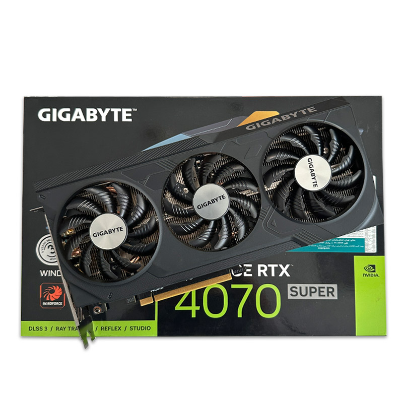 4070 super گرافیک Gigabyte Windforce RTX 4070 Super OC 12G GDDR6X استوک در حد نو گارانتی تا 1407/05