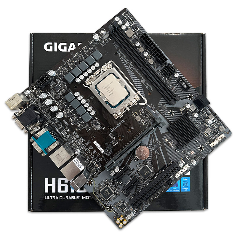 Gigabyte H610M-HD3P DDR5 + i3 12100F (1) باندل مادربرد Gigabyte H610M-HD3P DDR5 + i3 12100F استوک در حد نو